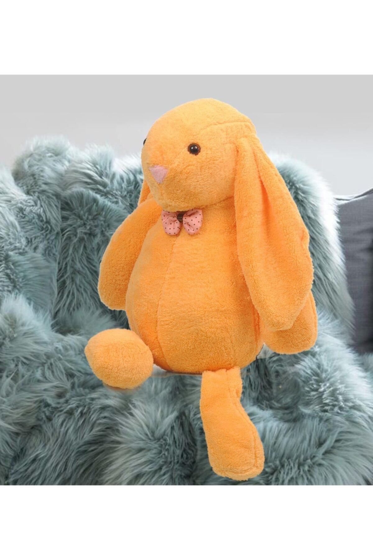 Sleeping Friend Long Ear Bunny Plush Rabbit With Bow Tie 65 Cm