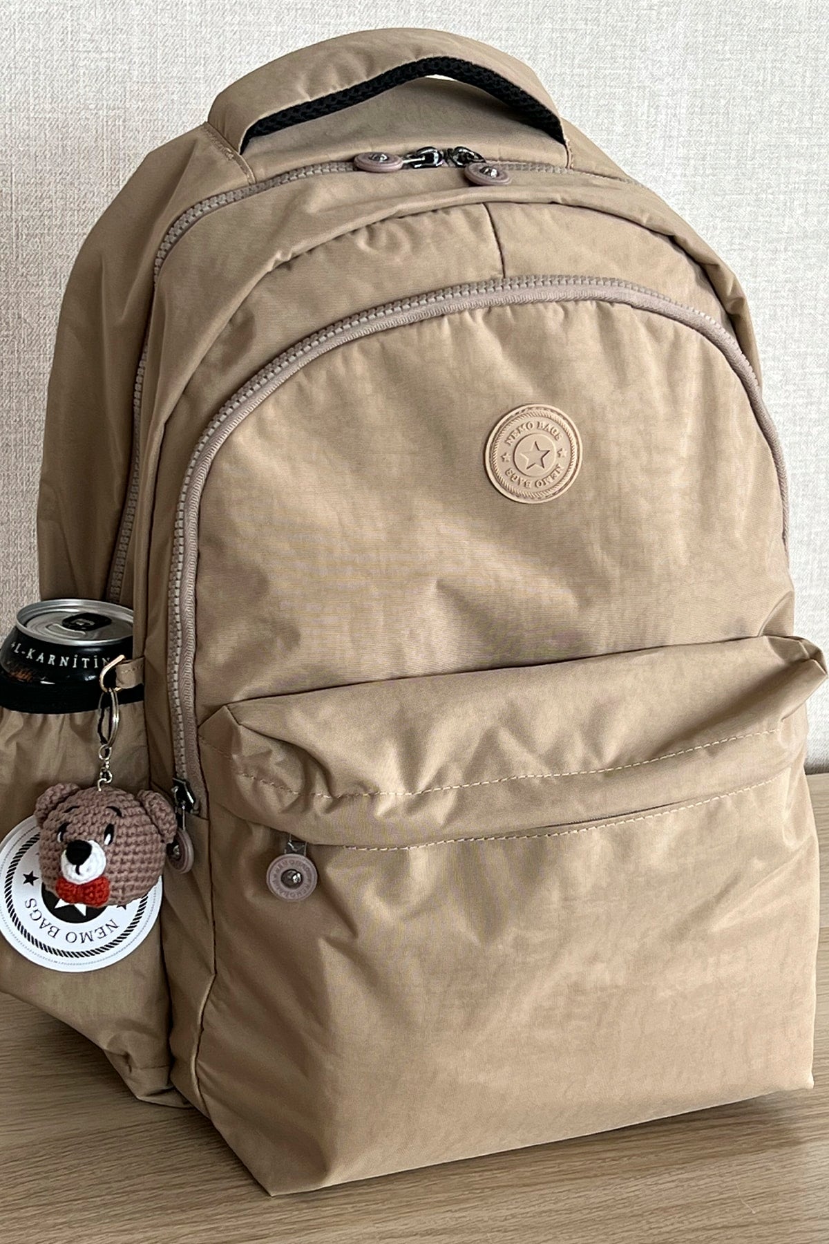 Dark Yellow Backpack School Bag 14 Inch Duomino Laptop Travel Bag 18 Lt 40X30X15Cm Nemobags