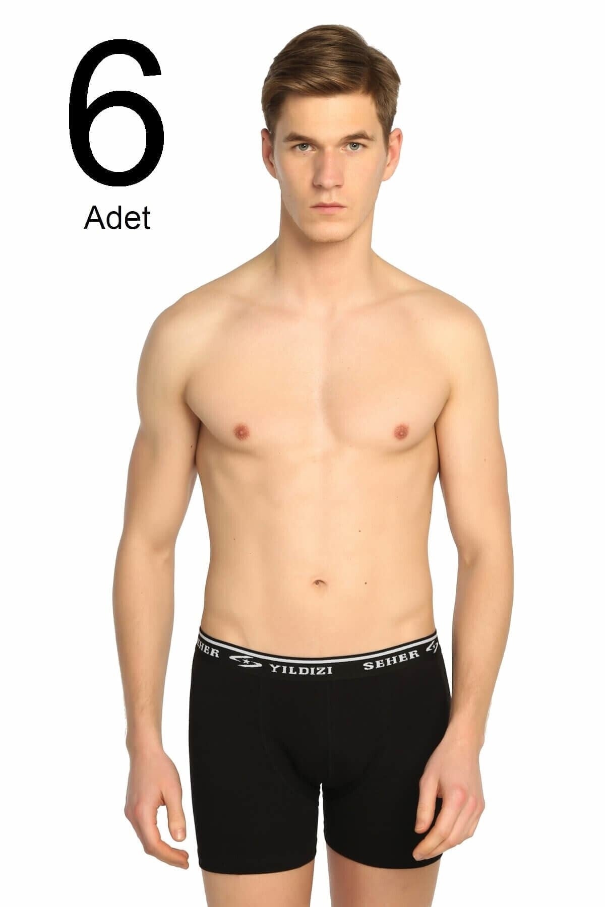 Men'S Black 6 Pack Lycra Boxer Elf568S0060Ccm6 0060