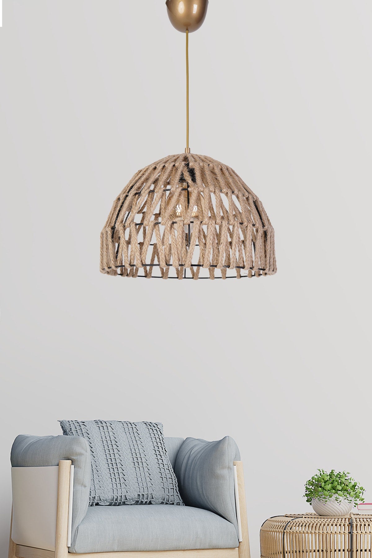 Ligament Jute Chandelier Hnmd-42