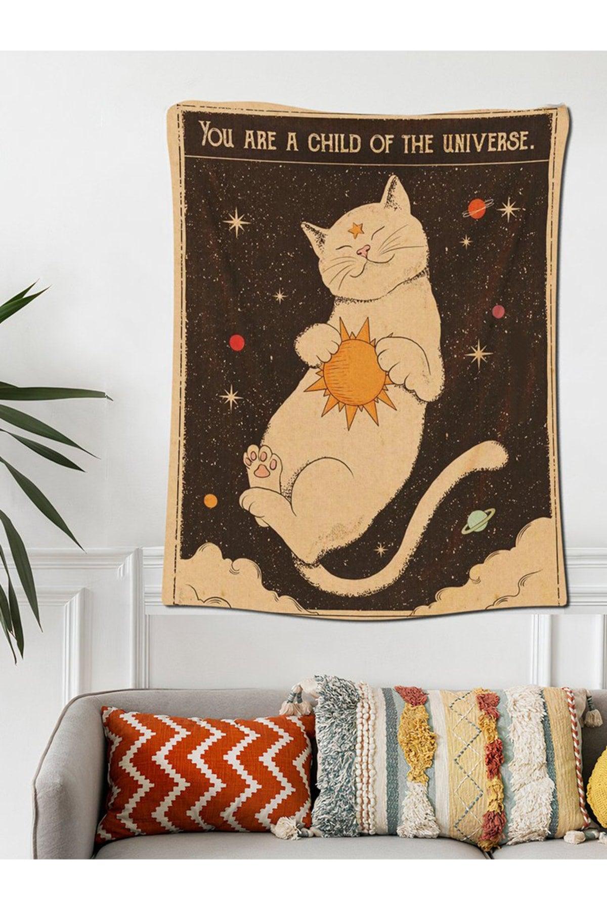 Galaxy Cat Velvet Wall Carpet 70x100 Cm - Swordslife