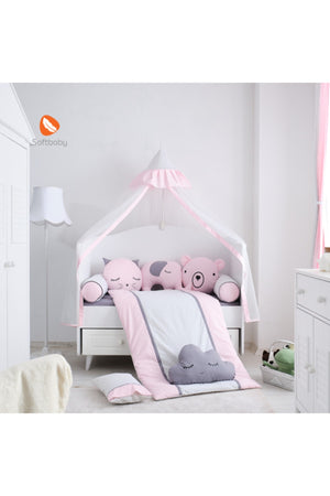 Stars Pink Crib Sleeping Set