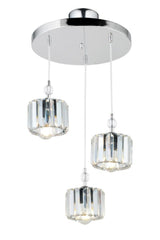 Saka 3-Piece Chrome Pendant Lamp Y-10 Chandelier