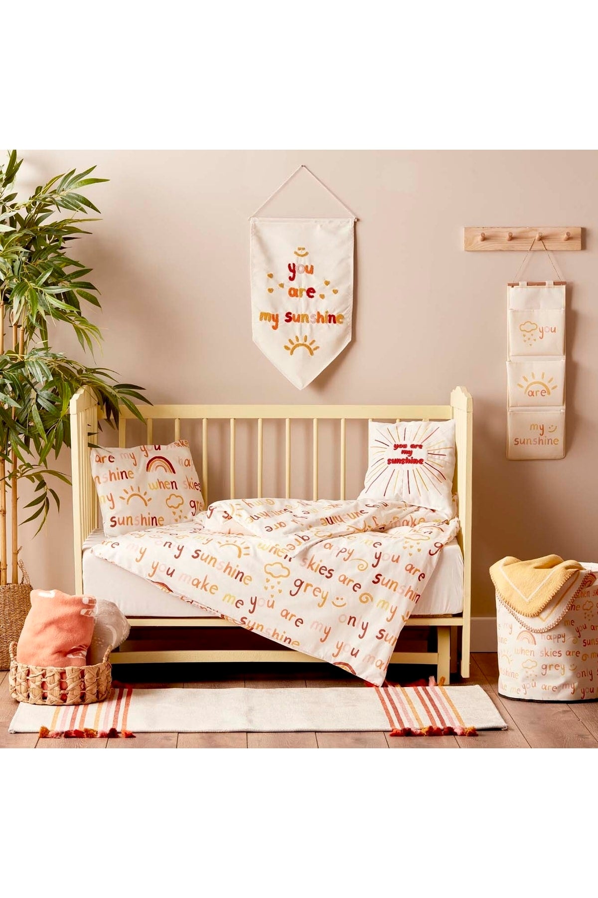 100% Cotton Ranforce Sunshine Baby Duvet Cover Set Yellow (100X150 Cm)