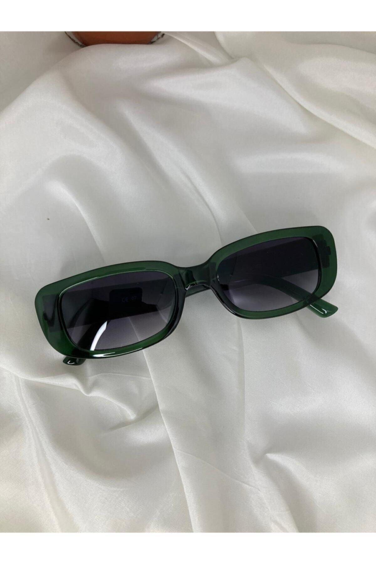 Unisex Vintage Rectangle Green Sunglasses - Swordslife