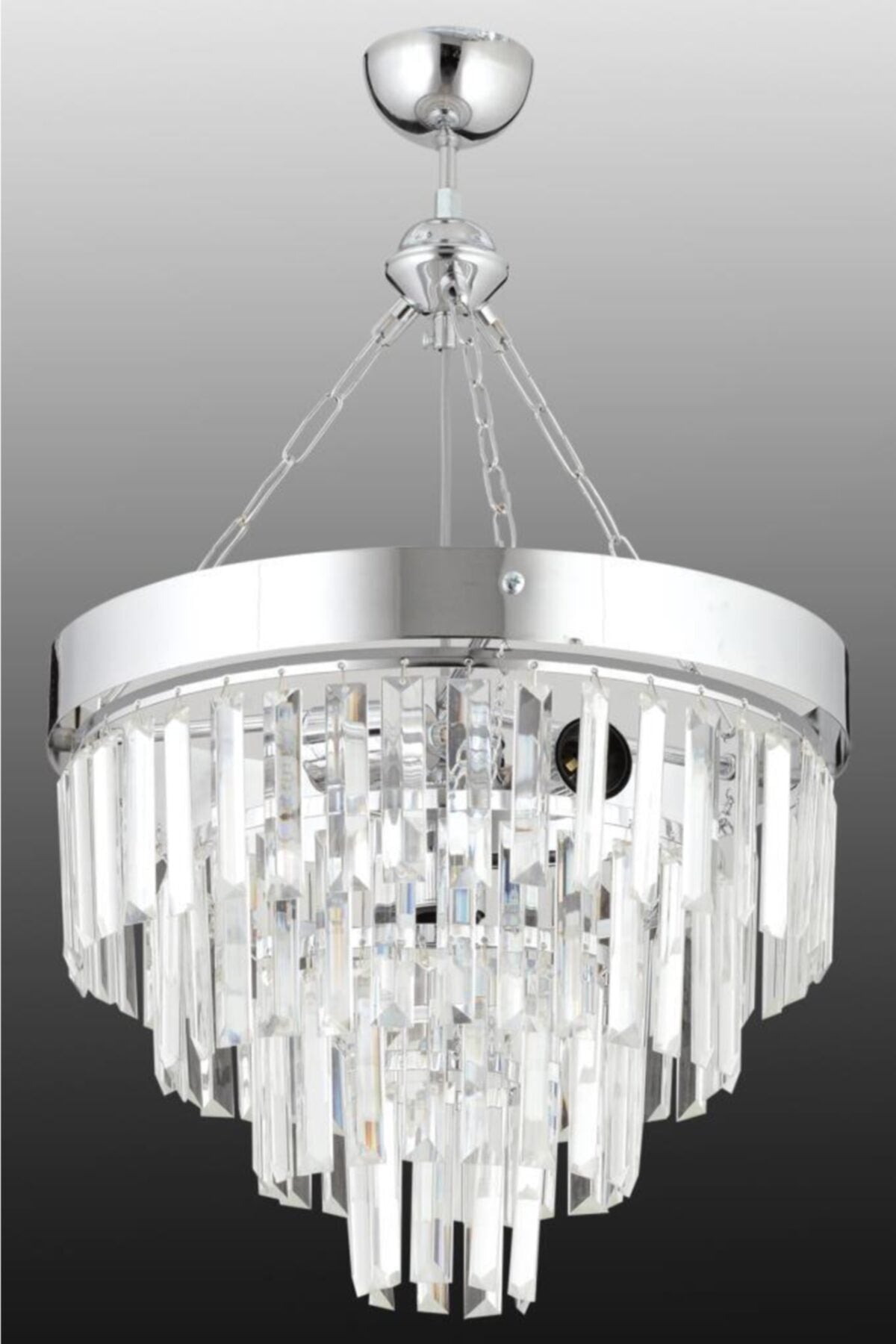 Linda 40' Silver Luxury Crystal Stone Chandelier