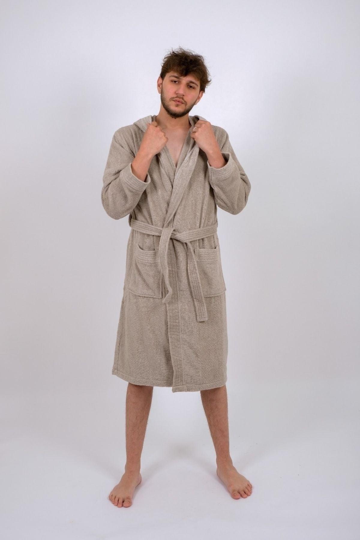 Large Size Bathrobe Beige - Swordslife