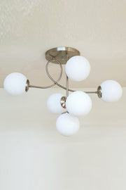 Jade Special Design Modern Sports White Glass Chrome Living Room - Kitchen - Bedroom 6-Piece Chandelier