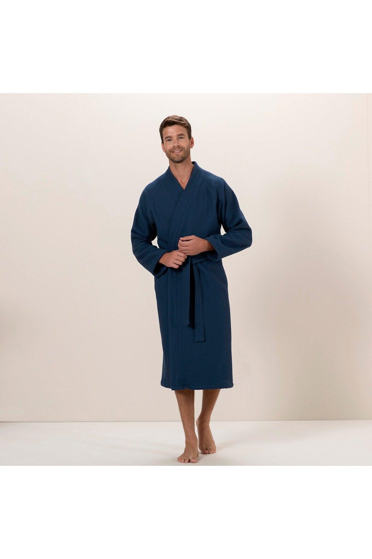 Sobeska Men's Bathrobe Marine Blue - Swordslife