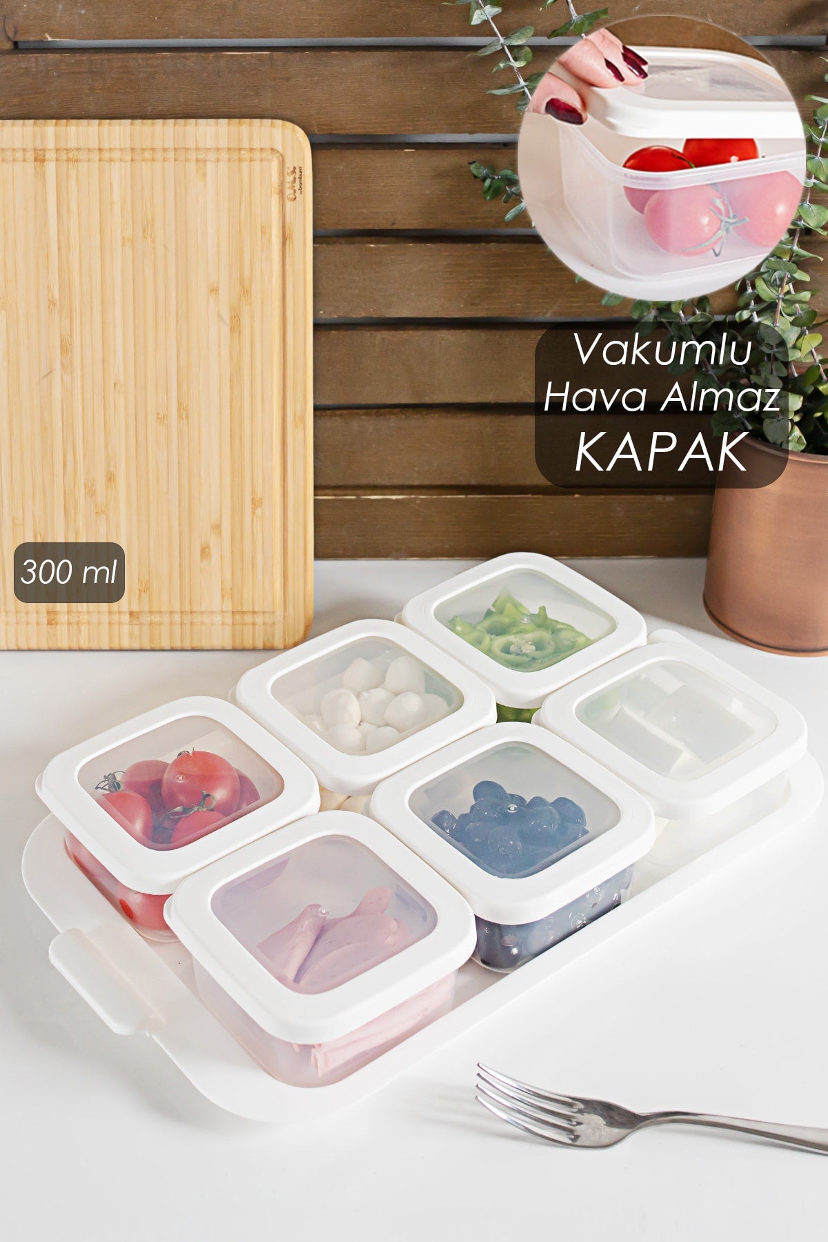 6-Piece Breakfast Storage Container With Tray Silicone Lid Storage Container With Lid Breakfast Set