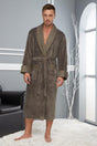 Men's Nefti Color Collar Quilted Bamboo Cotton Bathrobe - Swordslife