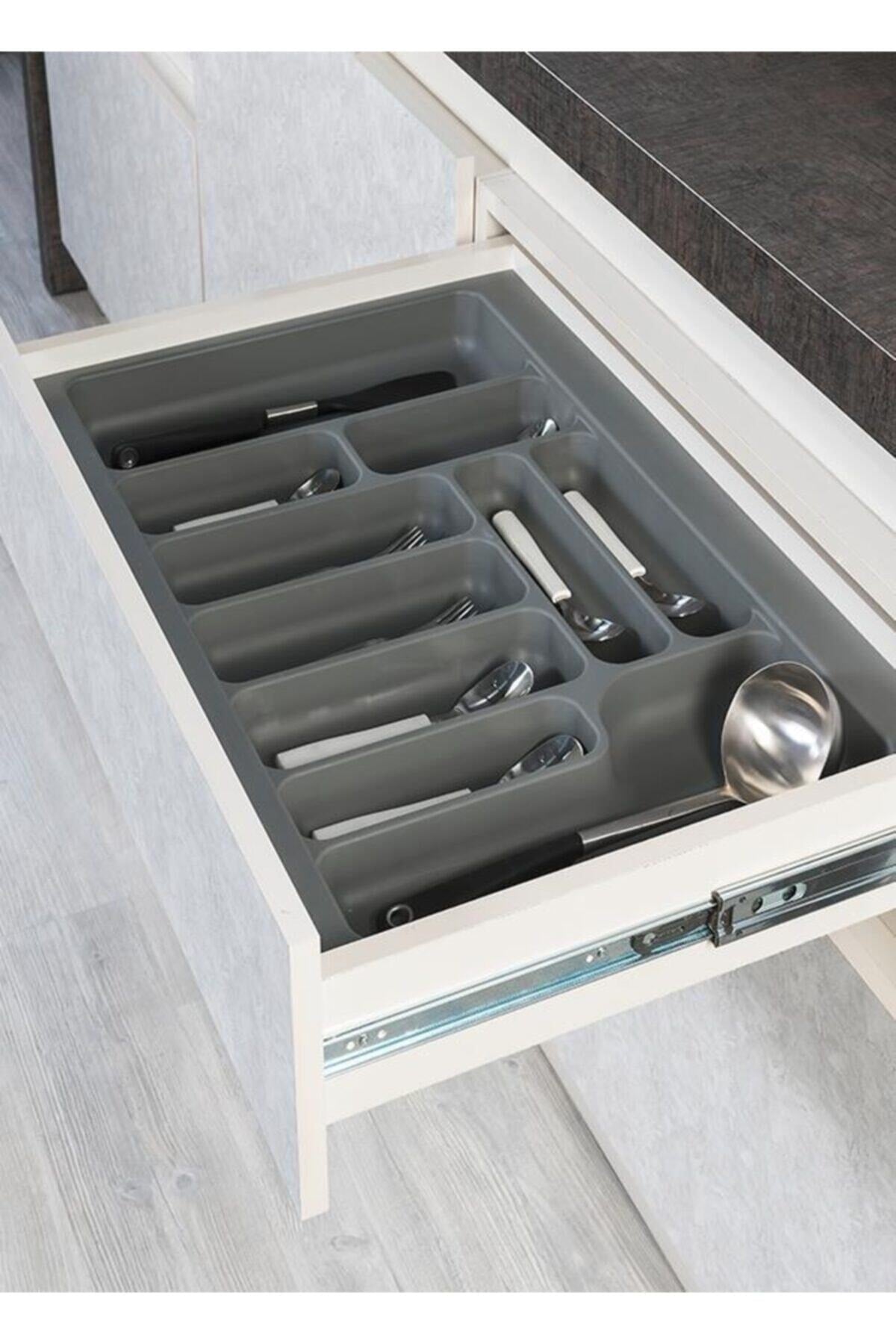 S-2288-G Drawer Plastic Cutlery Gray 64X49 - 58X40 Cm Cut Out 70 Modules