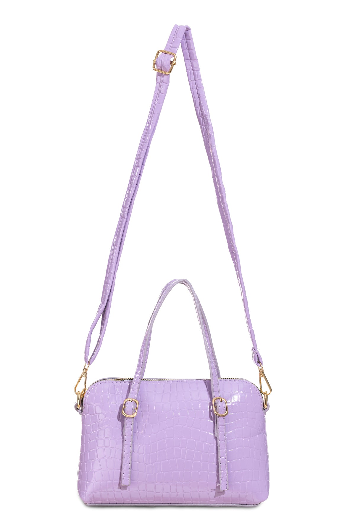 Women'S Leather Look Double Handle Bag