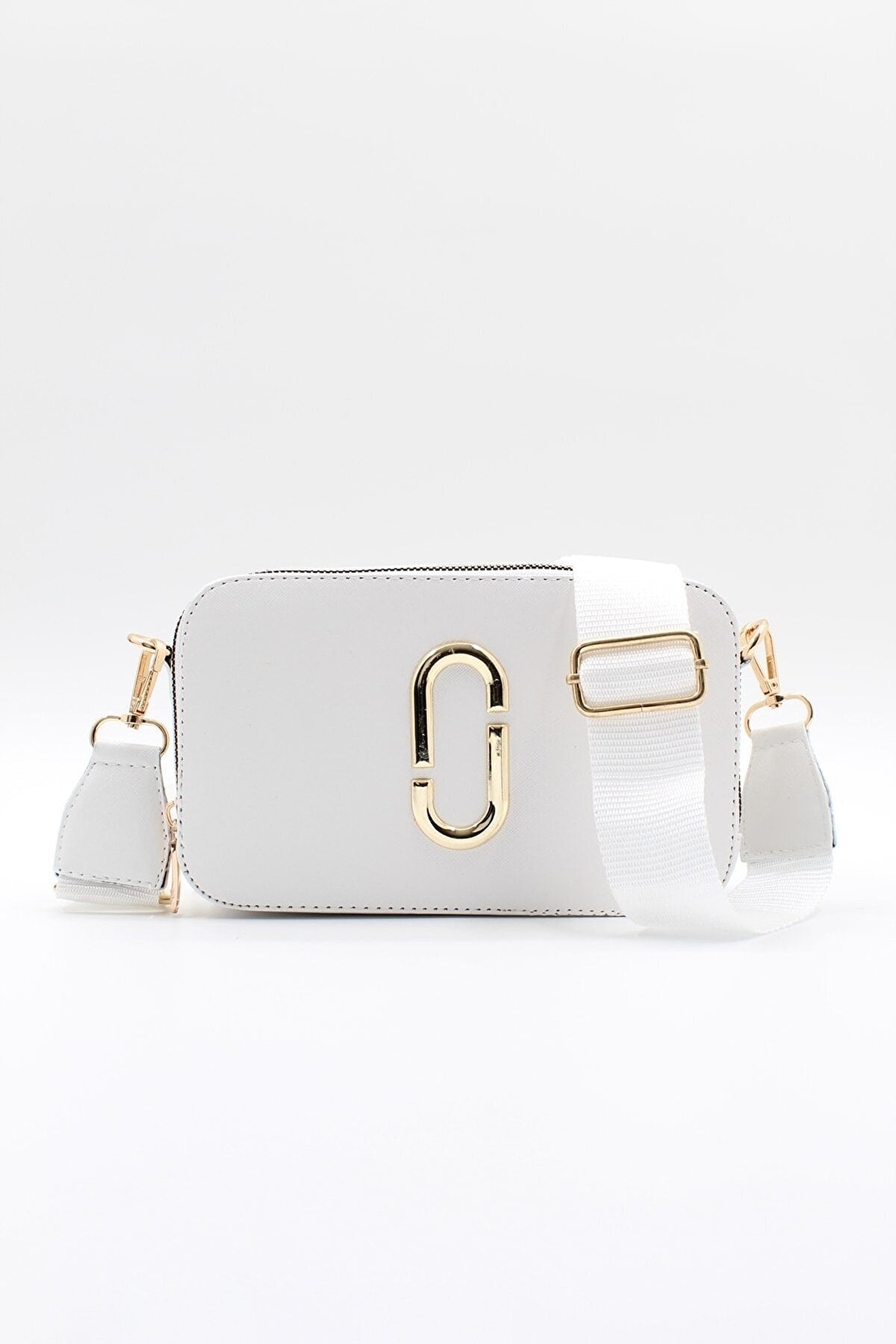 Women'S White Two Eyed Pocket Hand Shoulder Bag