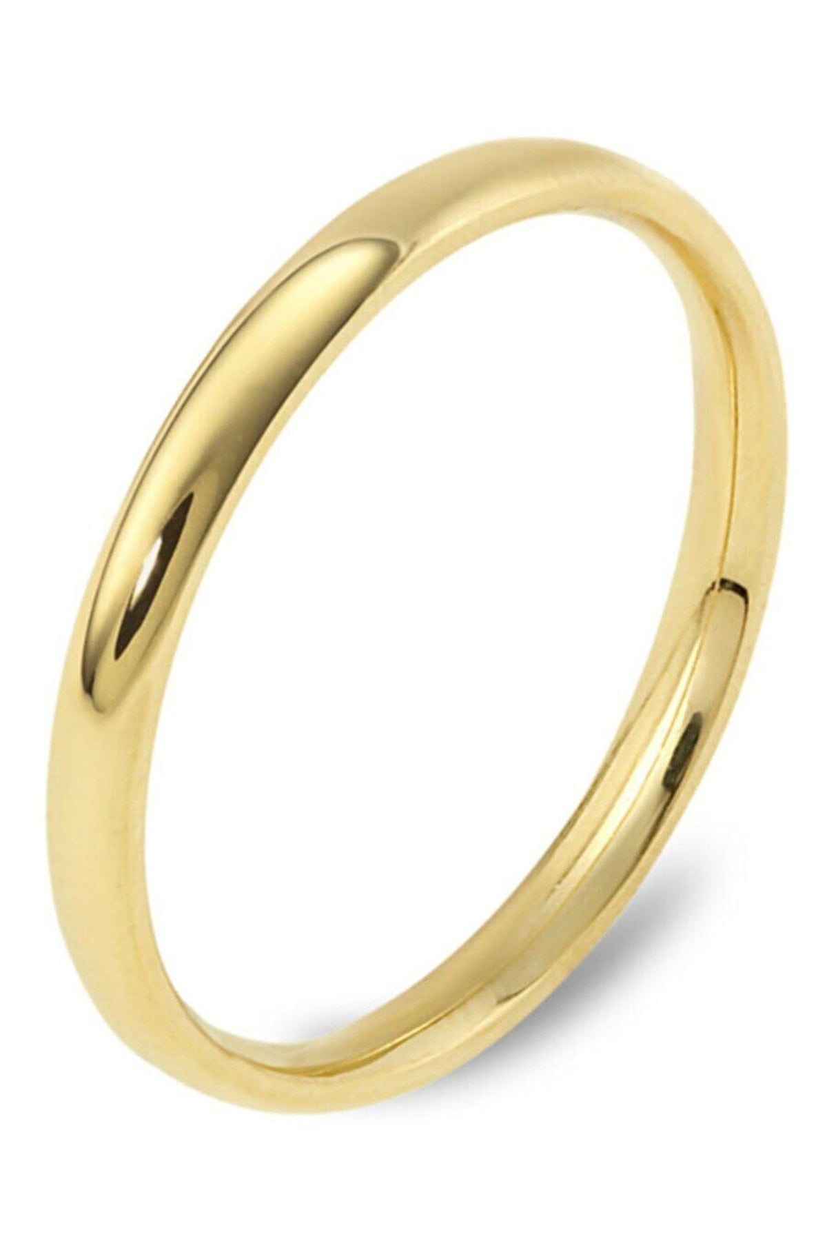 3Mm Thin Curved Shiny Steel Wedding Band Ring Cl27