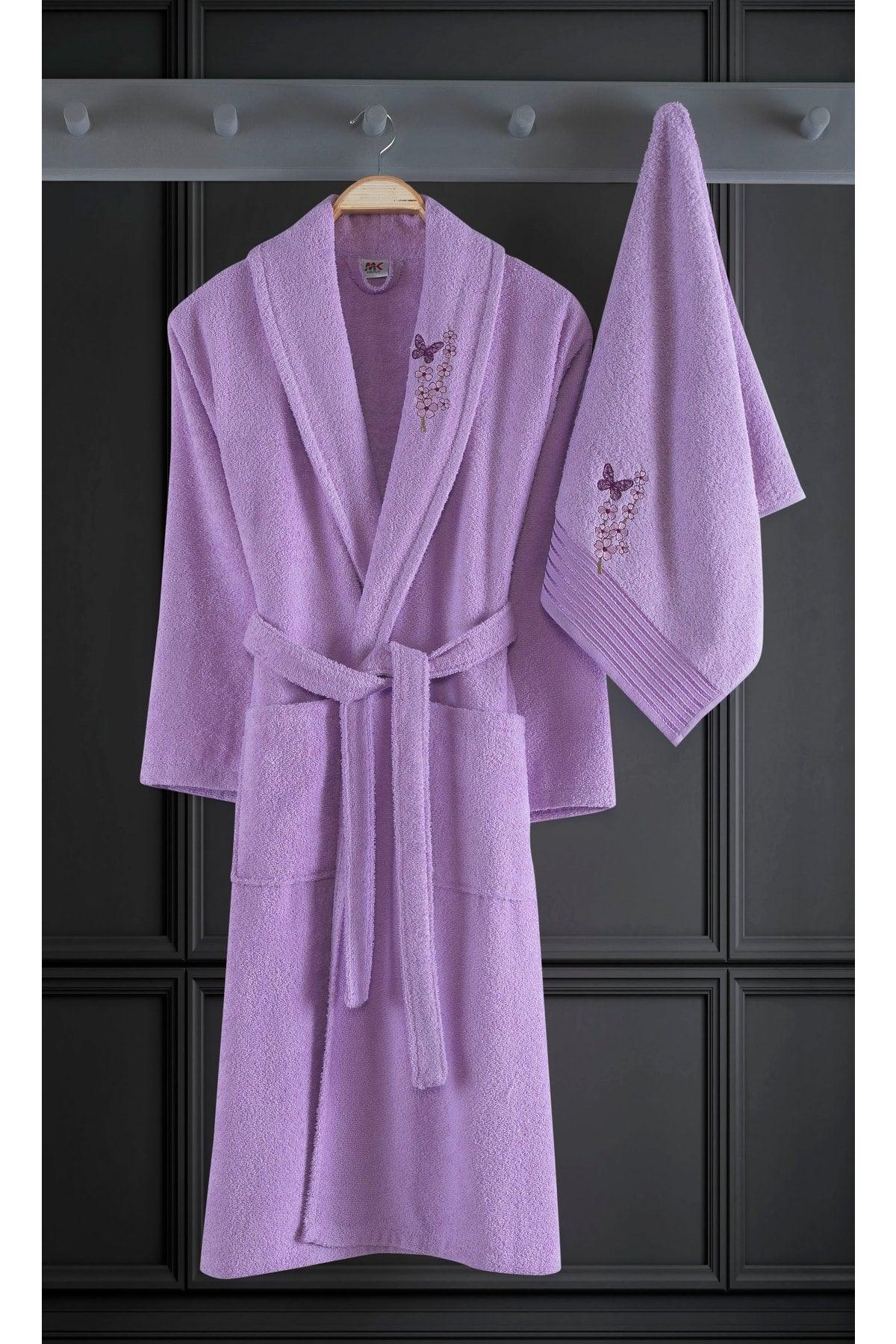 Alya Embroidered 2 Piece Bathrobe Set - Swordslife