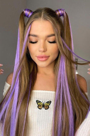 Women's Purple Side Snap Hairpiece 50 cm - Swordslife