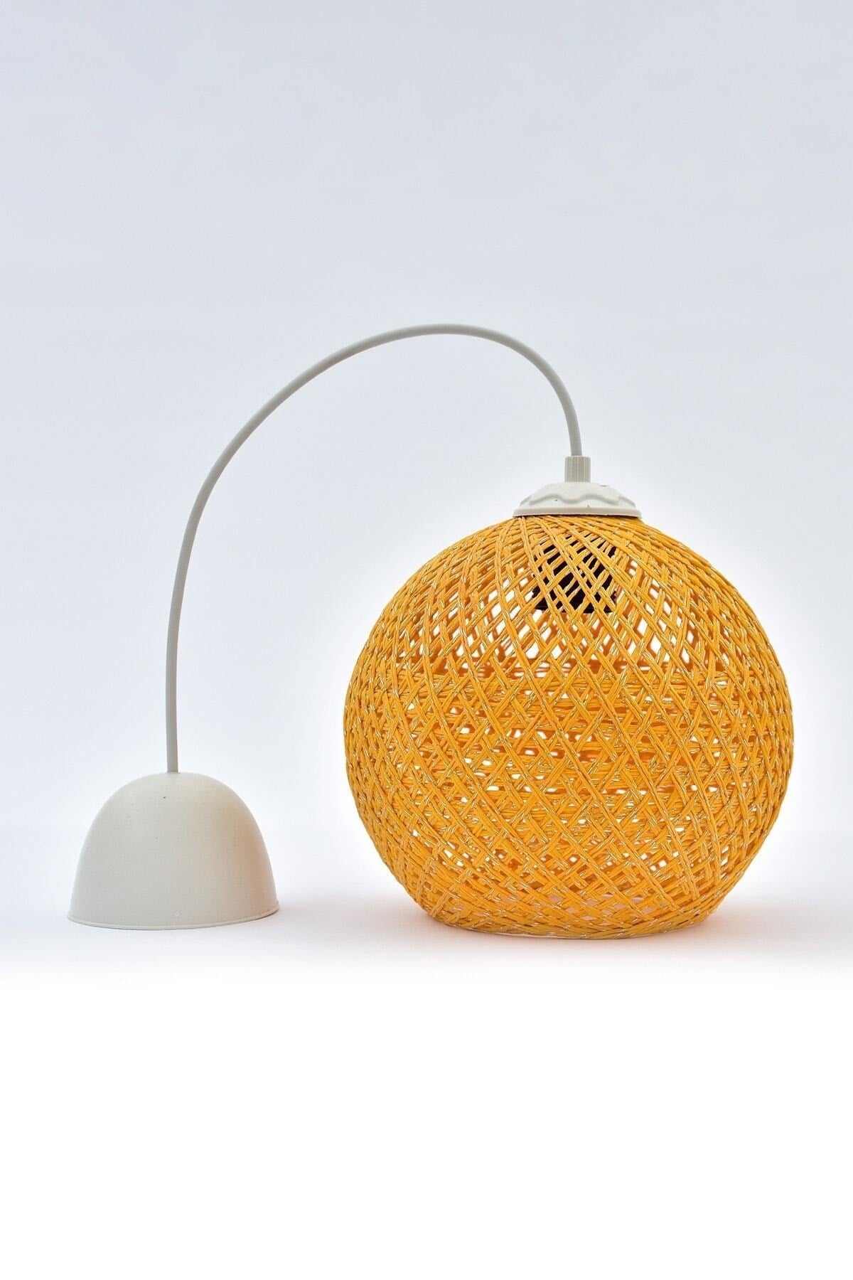 Balle Yellow Pendant Lamp Ball Chandelier White Cable