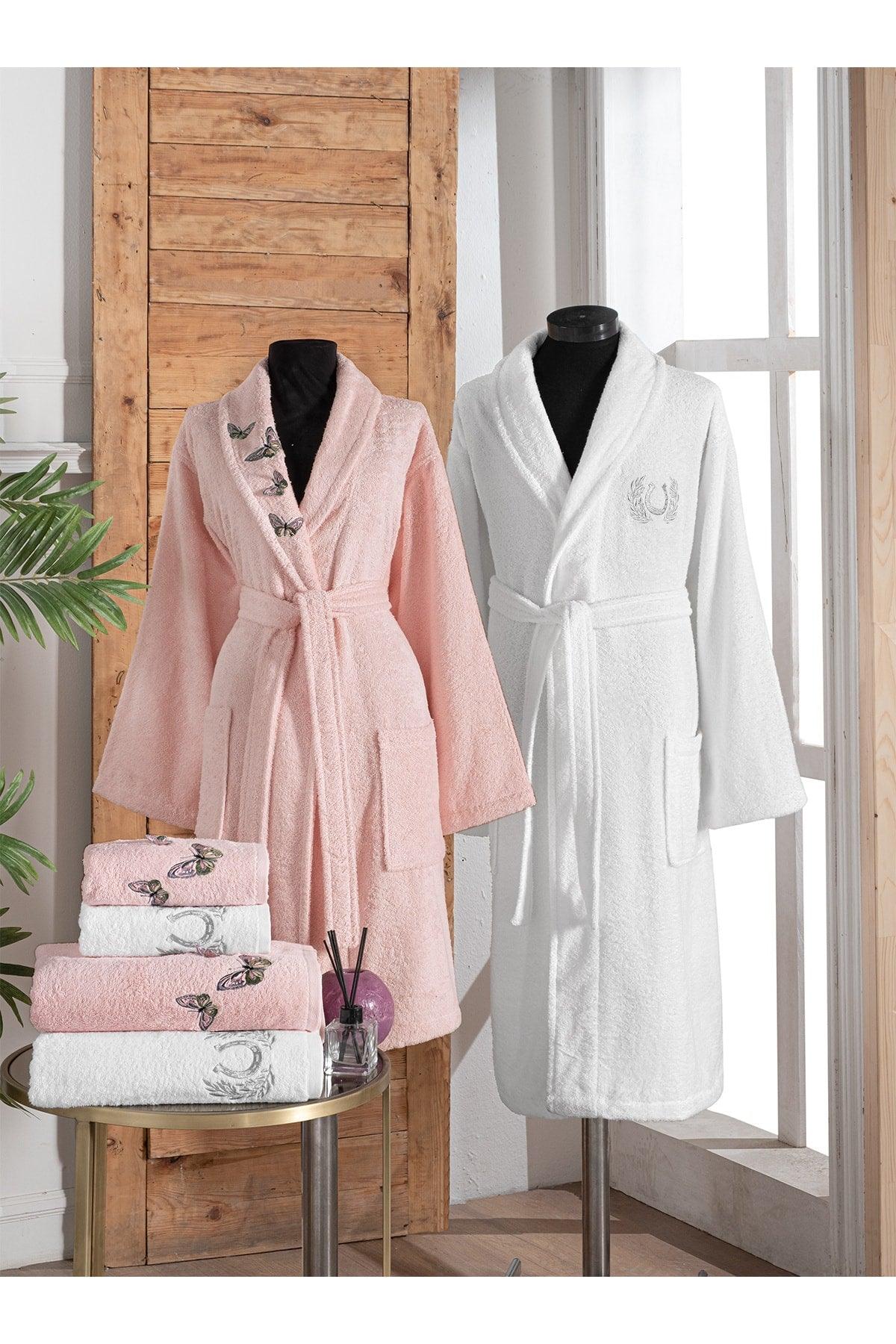 100% Cotton Embroidered Women Men 6 Piece Bathrobe Set | Bathrobe Set | Dowry set - Swordslife