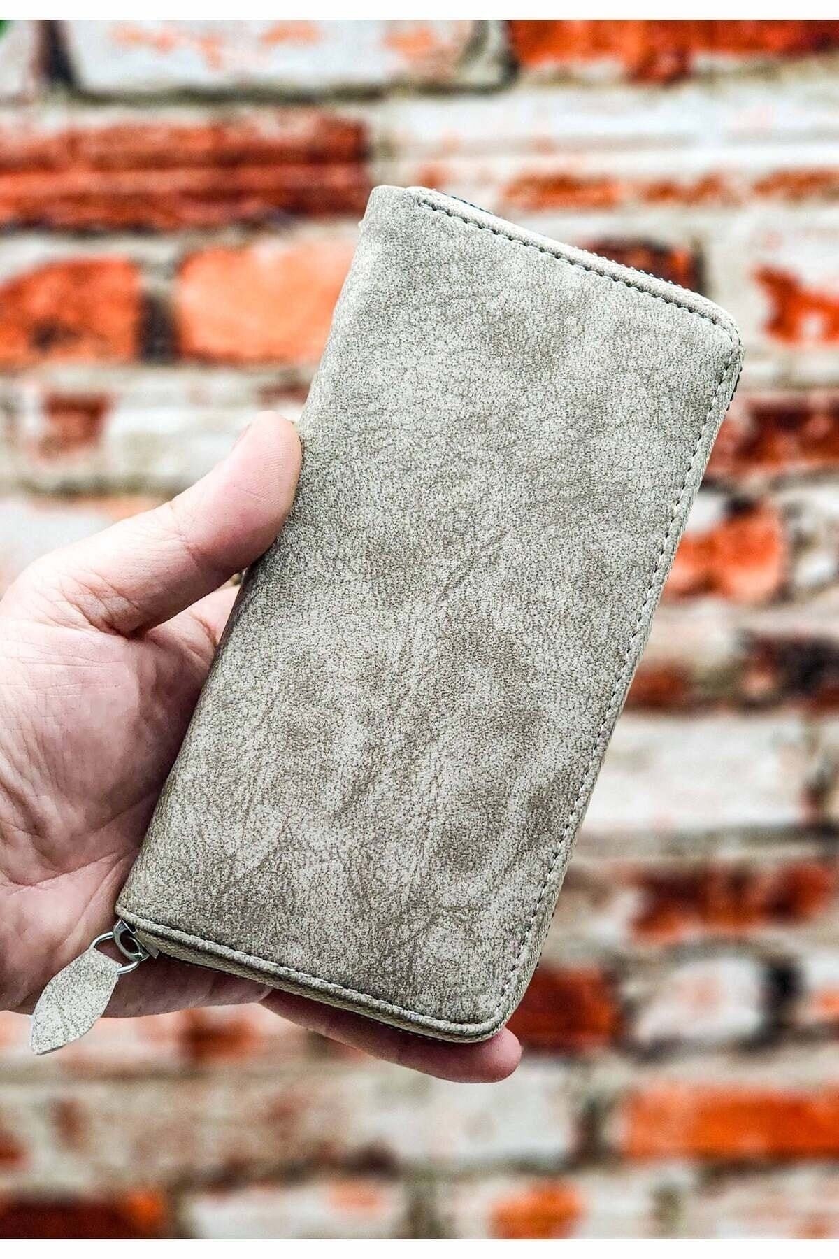 Unisex Vegan Leather Card Holder Wallet With Phone Compartment Xclub Model