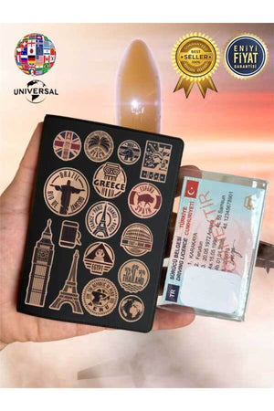 Country Pattern Leather Passport Cover Case Smooth Surface Suitable For All Country Passports