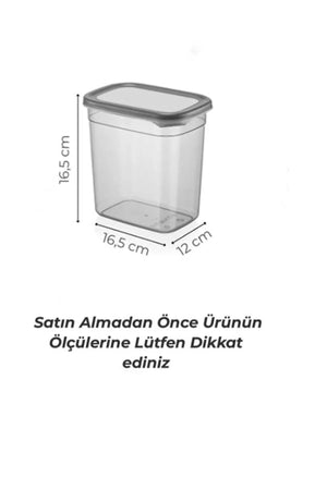 Labeled 12 Liter Large Rectangular Storage Container Set 2Lt Anthracite Supply Storage Container Jar Set