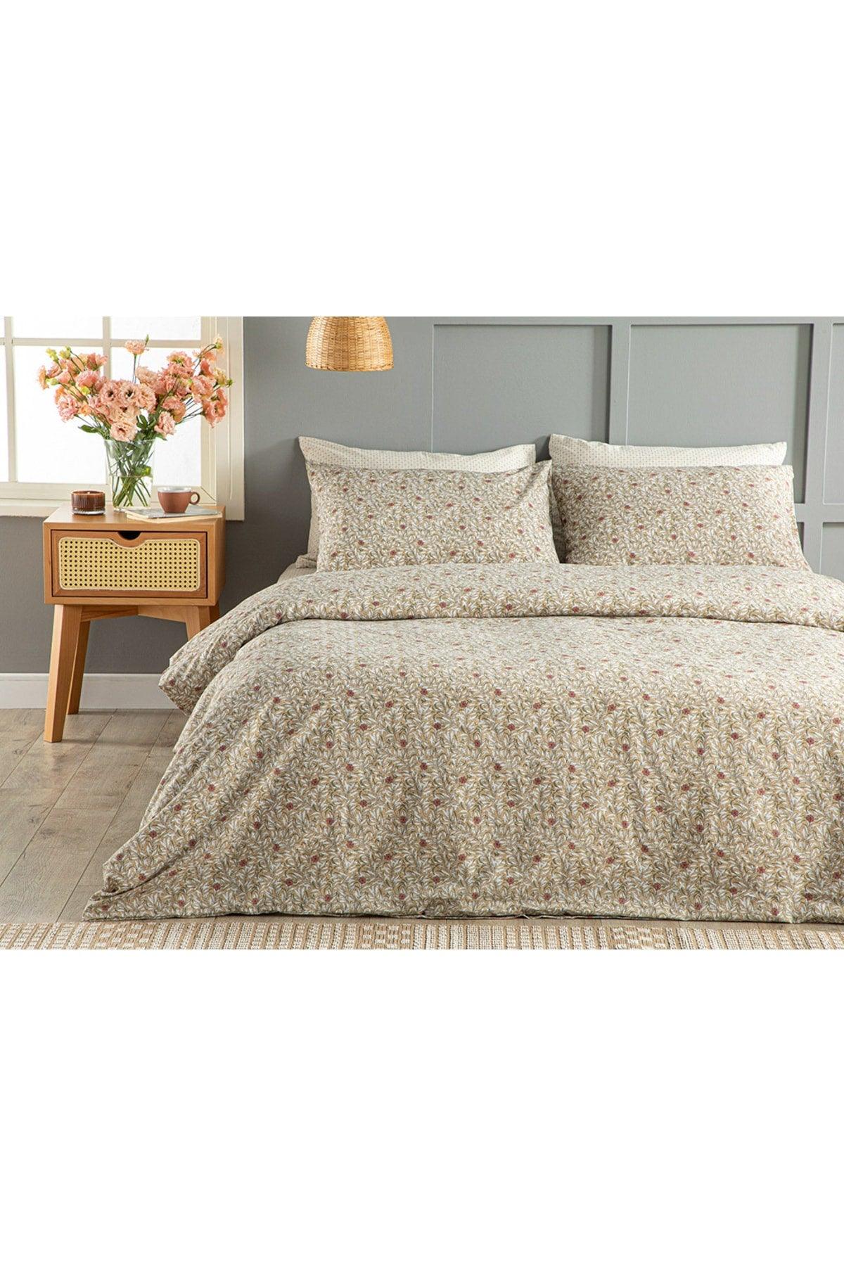 Pure Poppy Easy to Iron Single Duvet Cover Set 160x220 Cm Beige - Swordslife