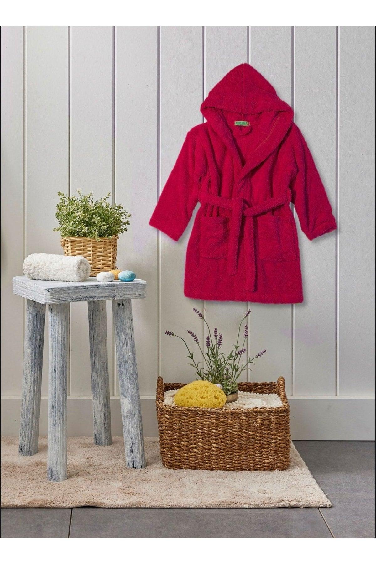 Welsoft Hooded Kids Red Bathrobe - Swordslife