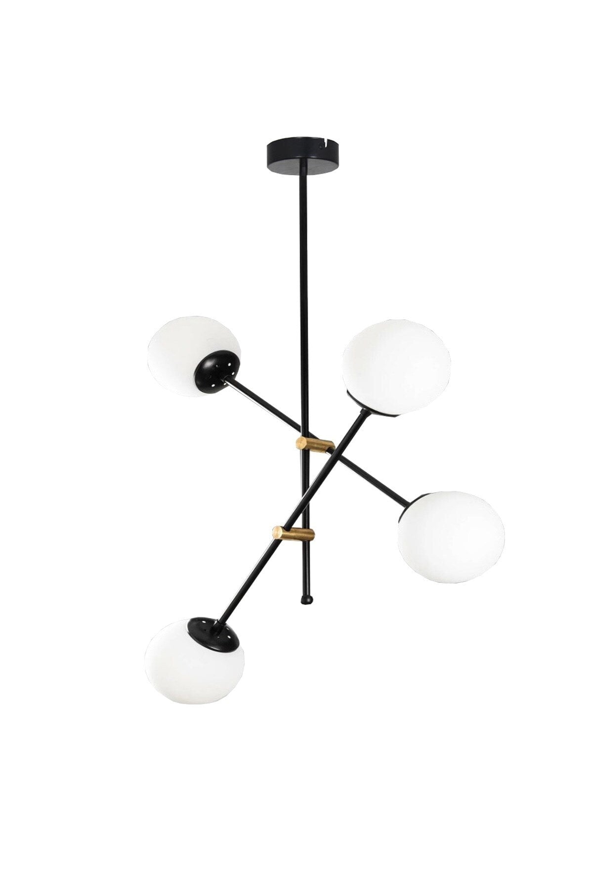 Delfina 4-Piece Black Antique Plafonier Luxury Chandelier-Glass