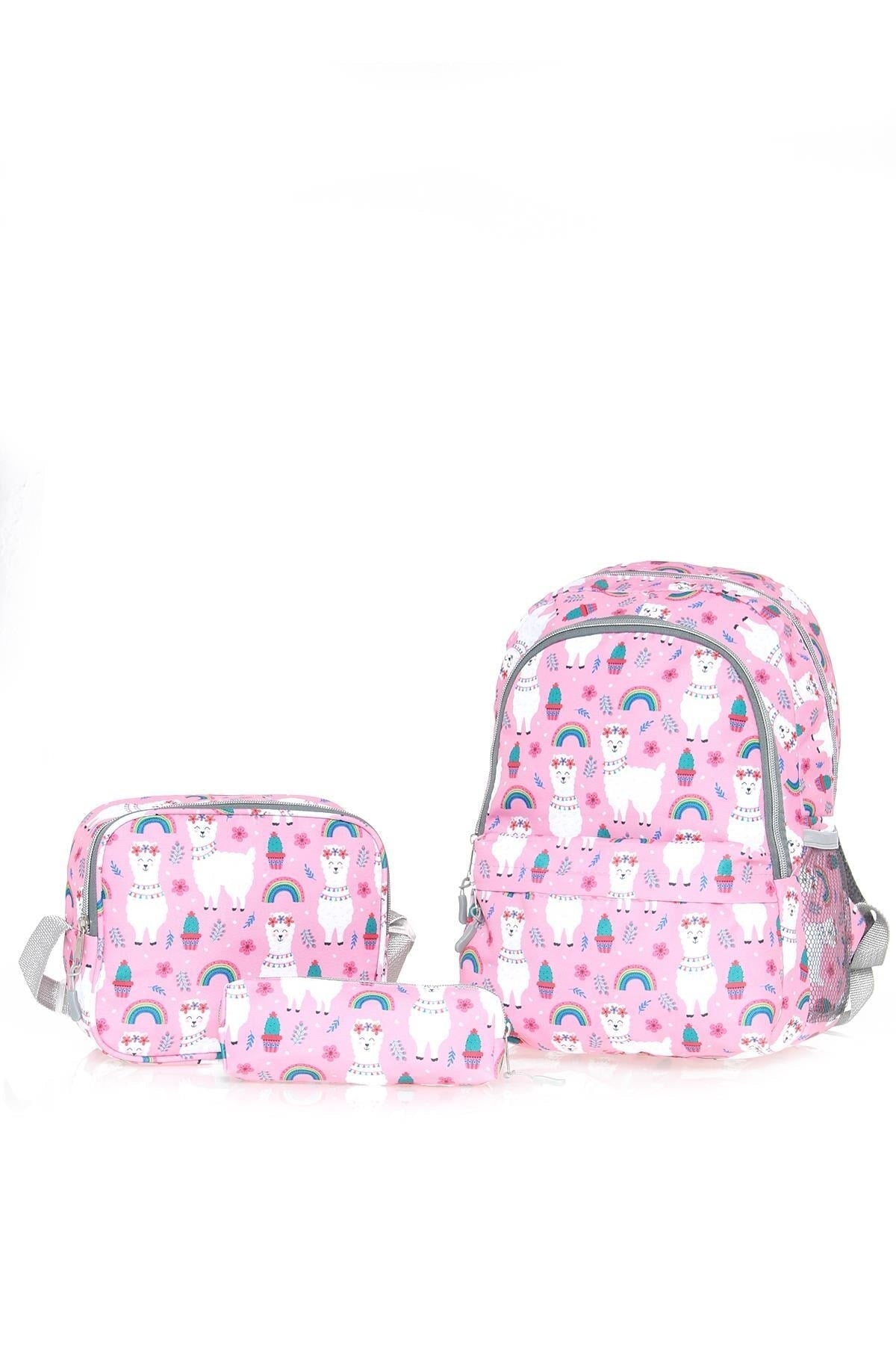 Triple School Bag Set Wcan6000.503 Pink Llama