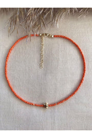 Orange Beaded Star Pendant Necklace - Swordslife