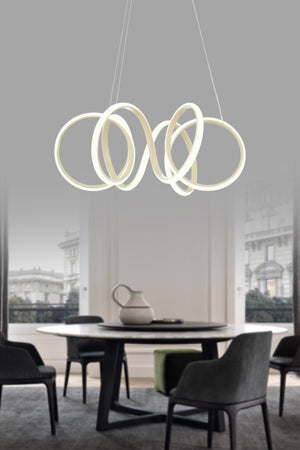 Minerva Cream Modern Pendant Lamp Led Chandelier Living Room Kitchen Room Led Chandelier