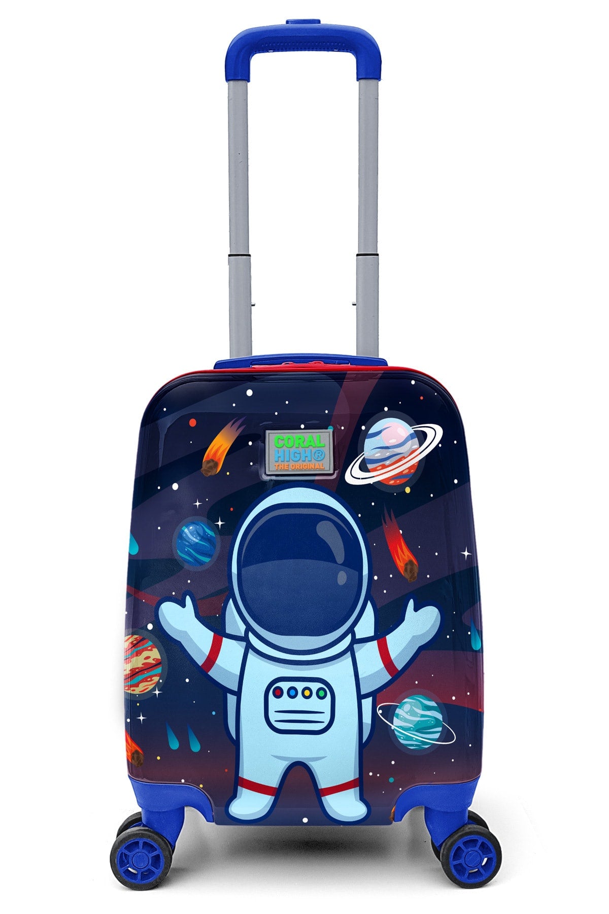 Kids Saks Blue Astronaut Patterned Child Suitcase 16743