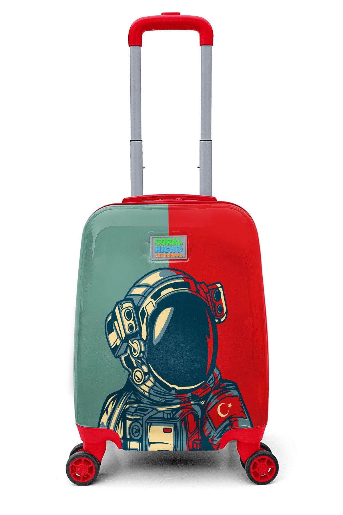 Kids Indigo Red Astronaut Patterned Child Suitcase 16759