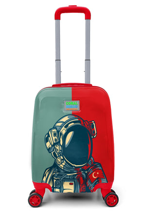 Kids Indigo Red Astronaut Patterned Child Suitcase 16759