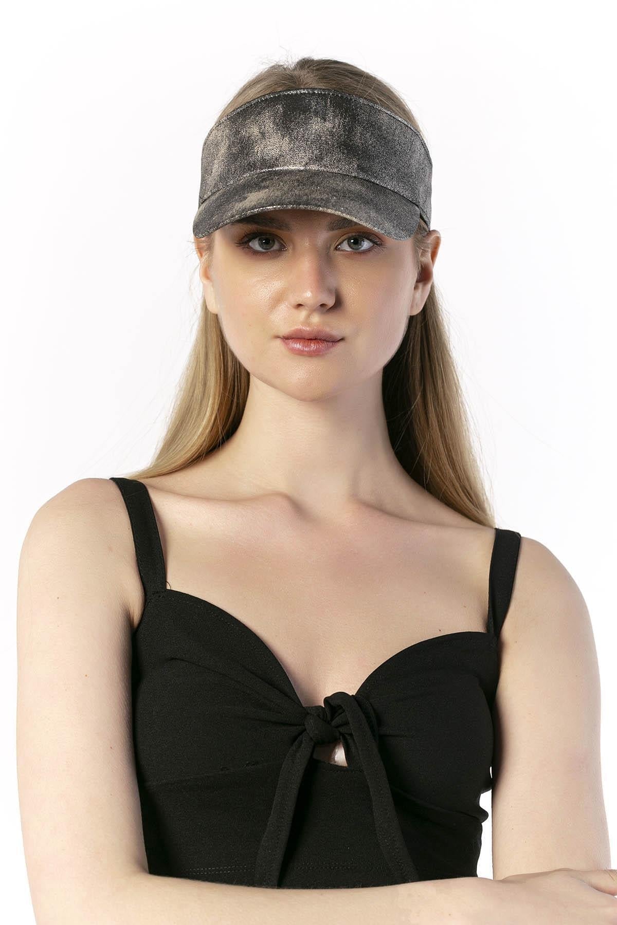 14059 Uv Protected Glossy Gradient Printed Open Top Visor Cap