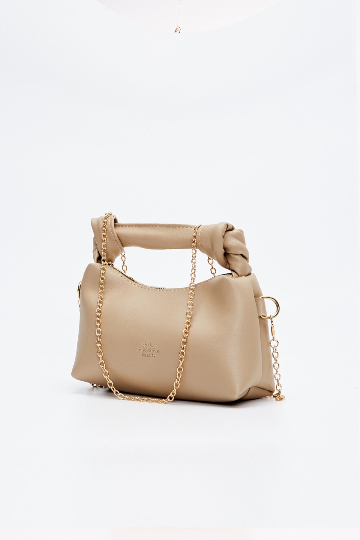 Vizon Shk24 Soft Leather Knot Detailed Chain Strap Hand And Shoulder Bag L:14 E:22 W:8 Cm