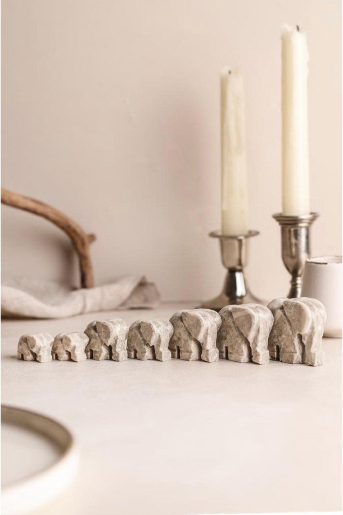 7 Piece Marble Decorative Elephant Decor New Year - Swordslife