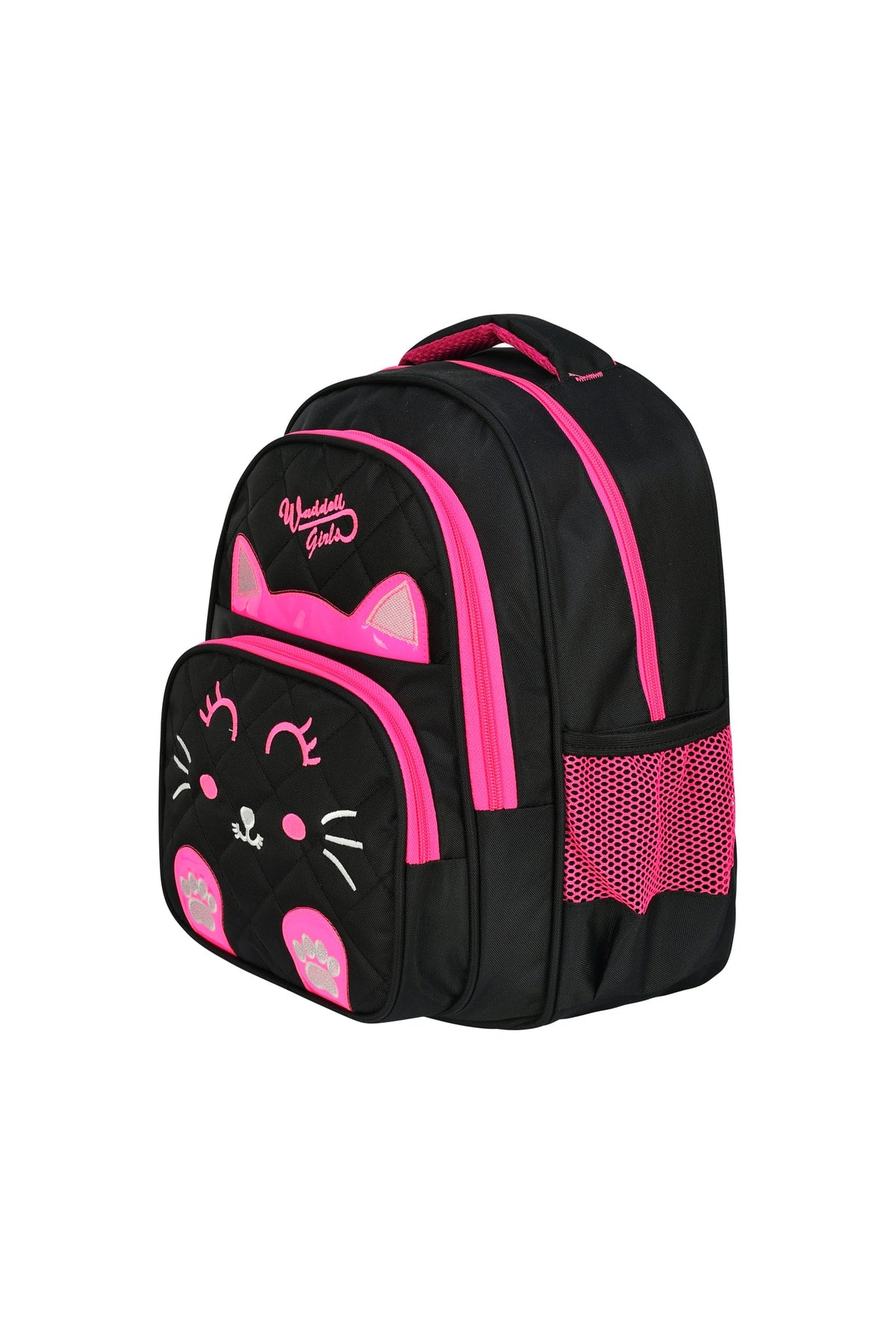 Licensed Quilted Cat Pattern Primary School Backpack And Lunch Box