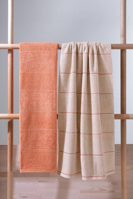 Carmine Bath Desert - Extra Soft, Modern 100% Cotton 70x140cm. 2 Bath Towels - Swordslife