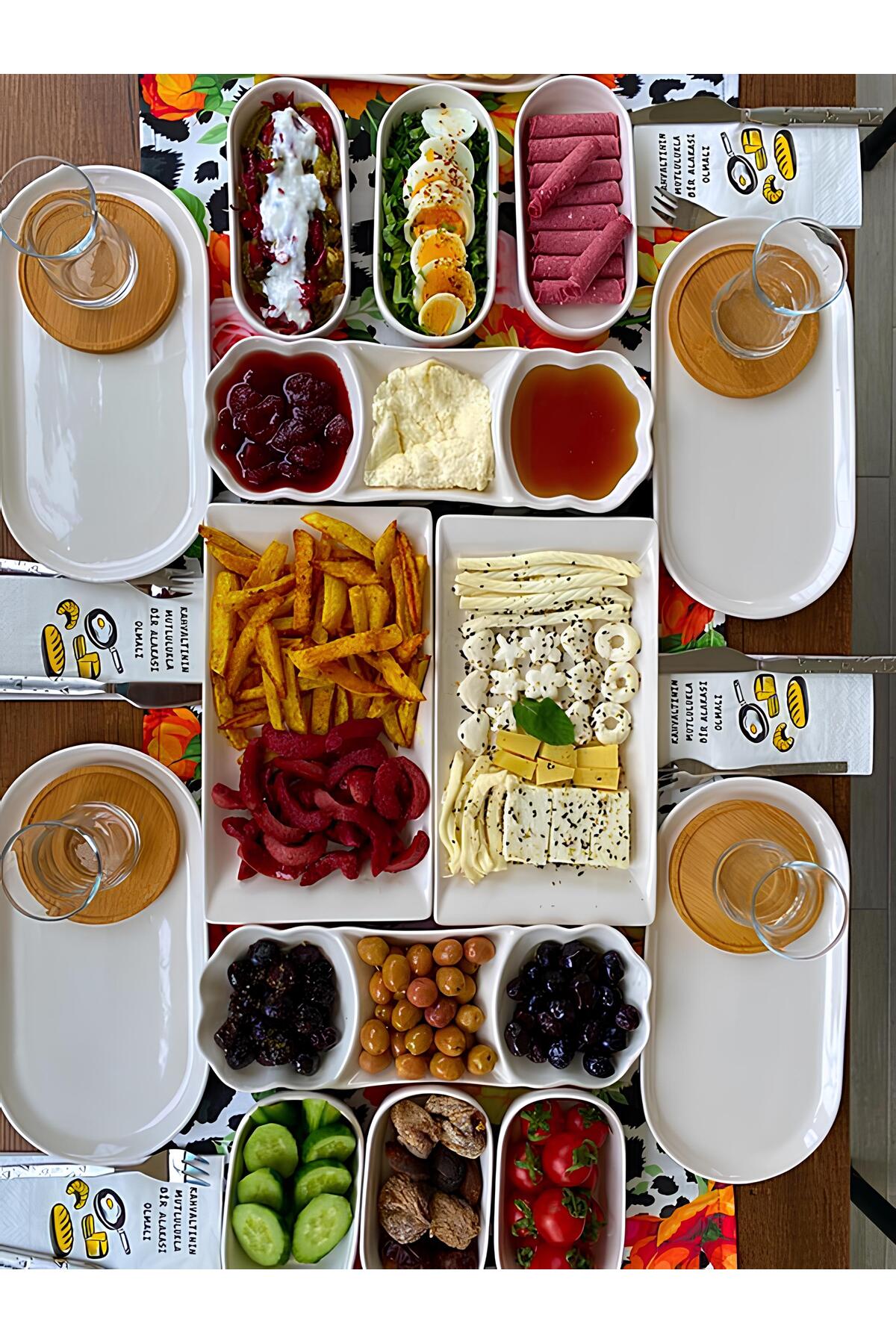16 Piece White swordslife Breakfast Set For 6 People, Breakfast Set And Dinner Set