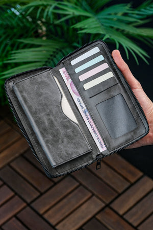 Unisex Vegan Leather Card Holder Wallet With Phone Compartment Xclub Model