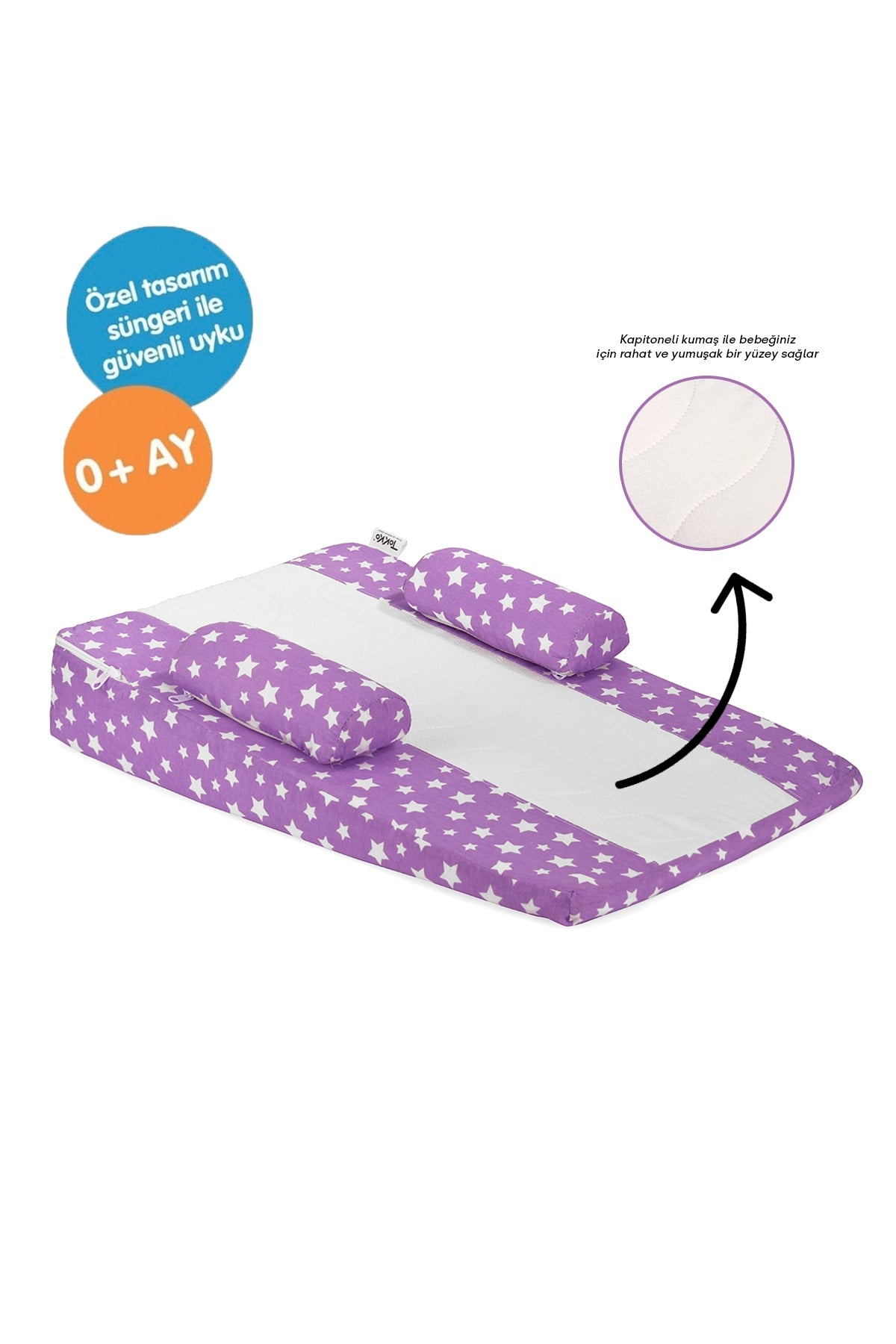 Multi-Functional Washable Cover Orthopedic Baby Reflux Mattress-Degassing Baby Reflux Pillow Lilac