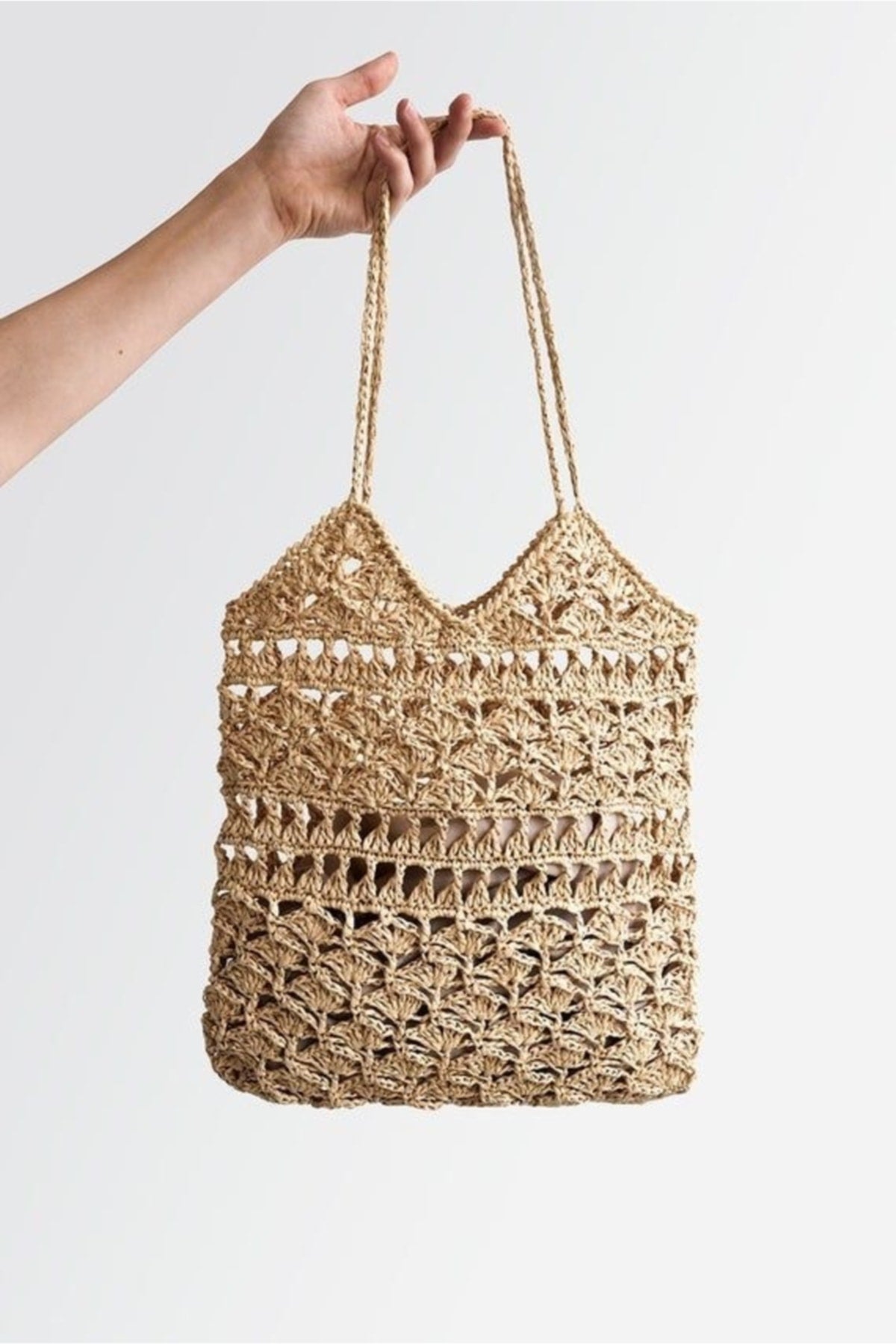 Patterned Straw Bag