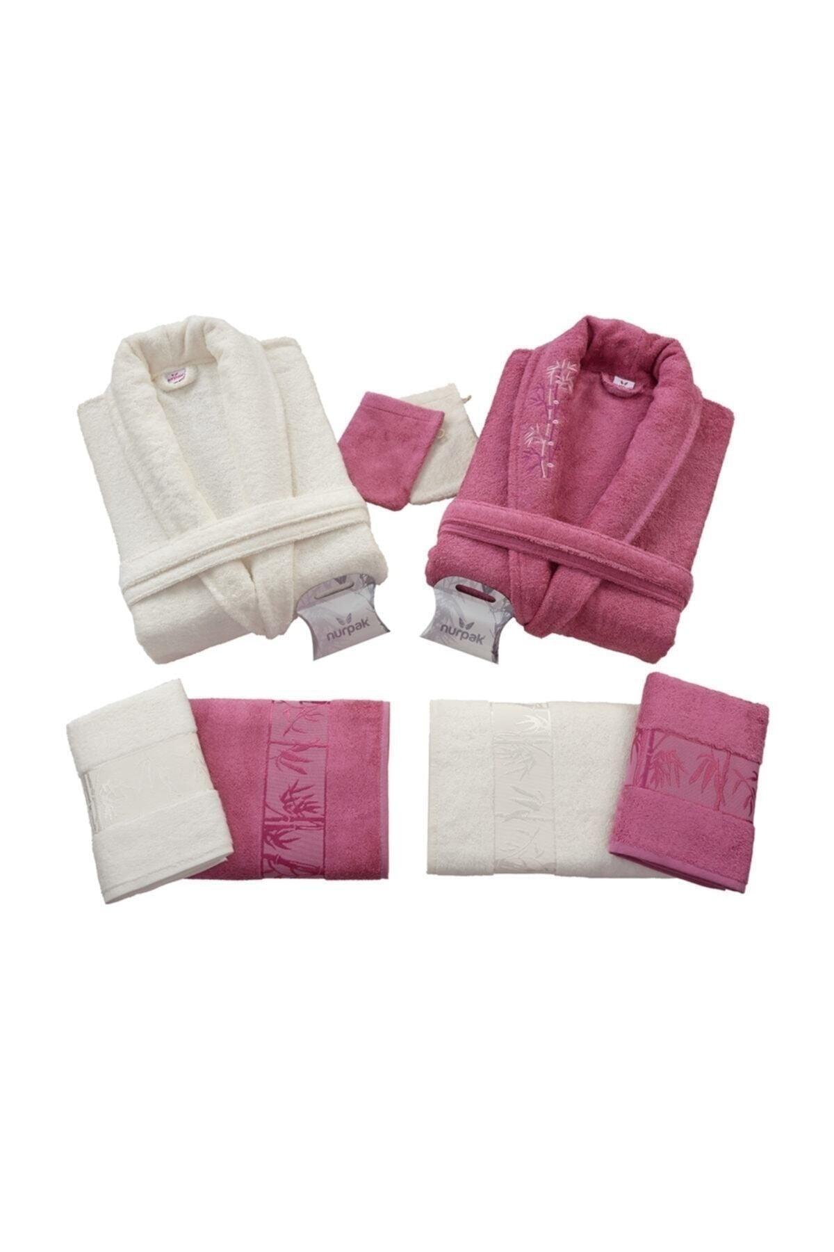 Bamboo Family Bathrobe Set (10 Pieces) Cream-Plum Nrpk000550 - Swordslife