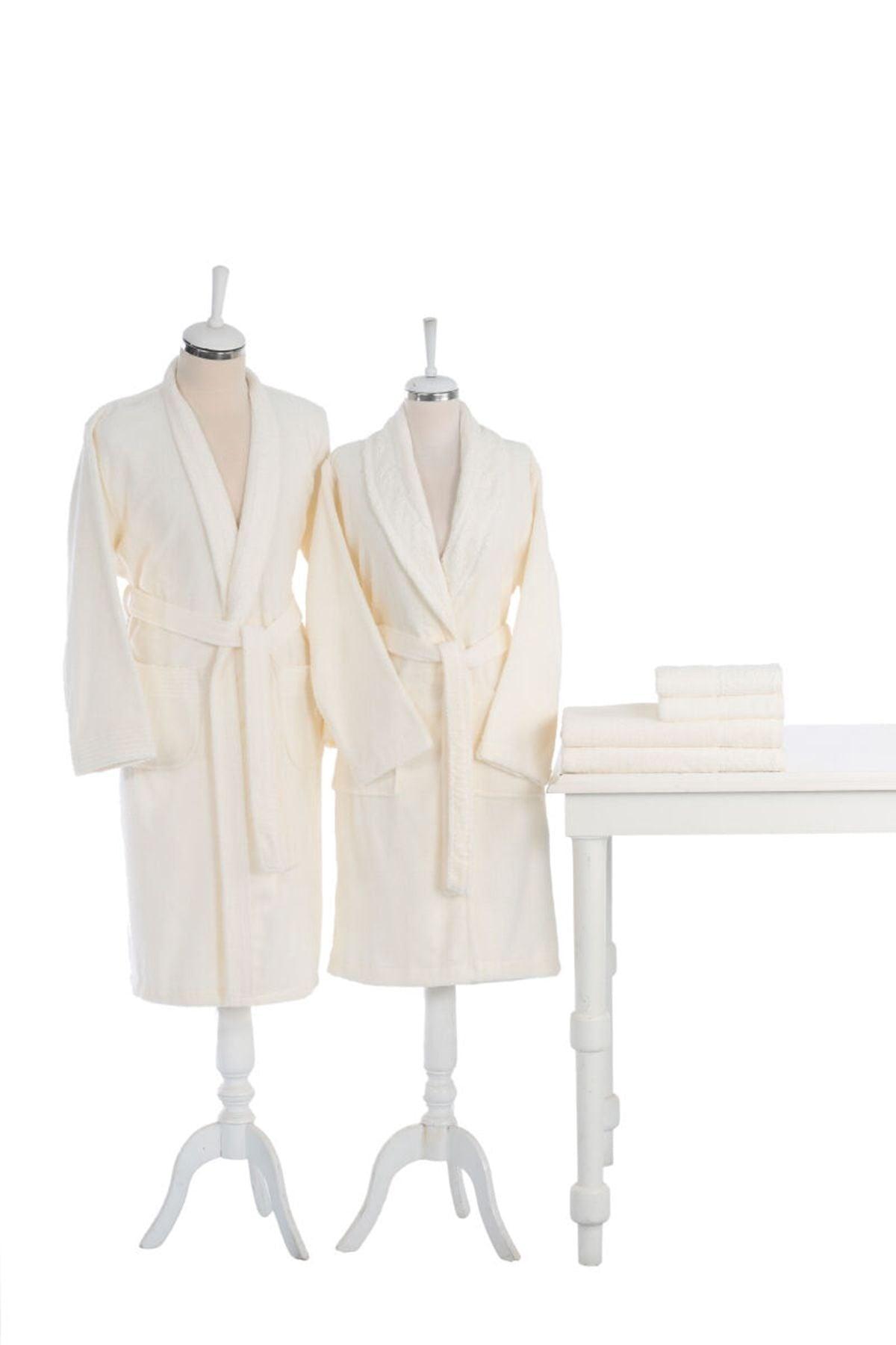 Orkide Guipure Cream Bathrobe Set - Swordslife