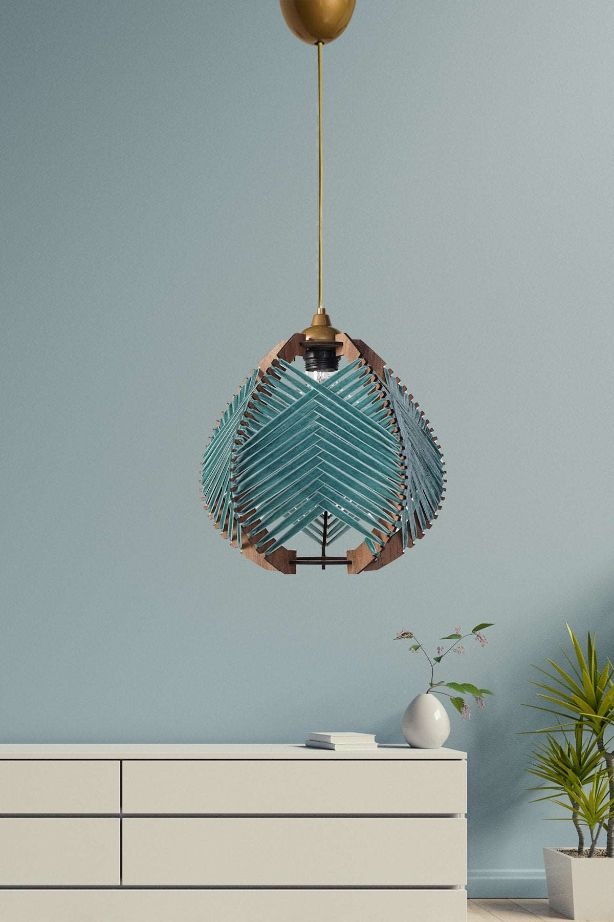 Lierre Pendant Lamp Chandelier Blue