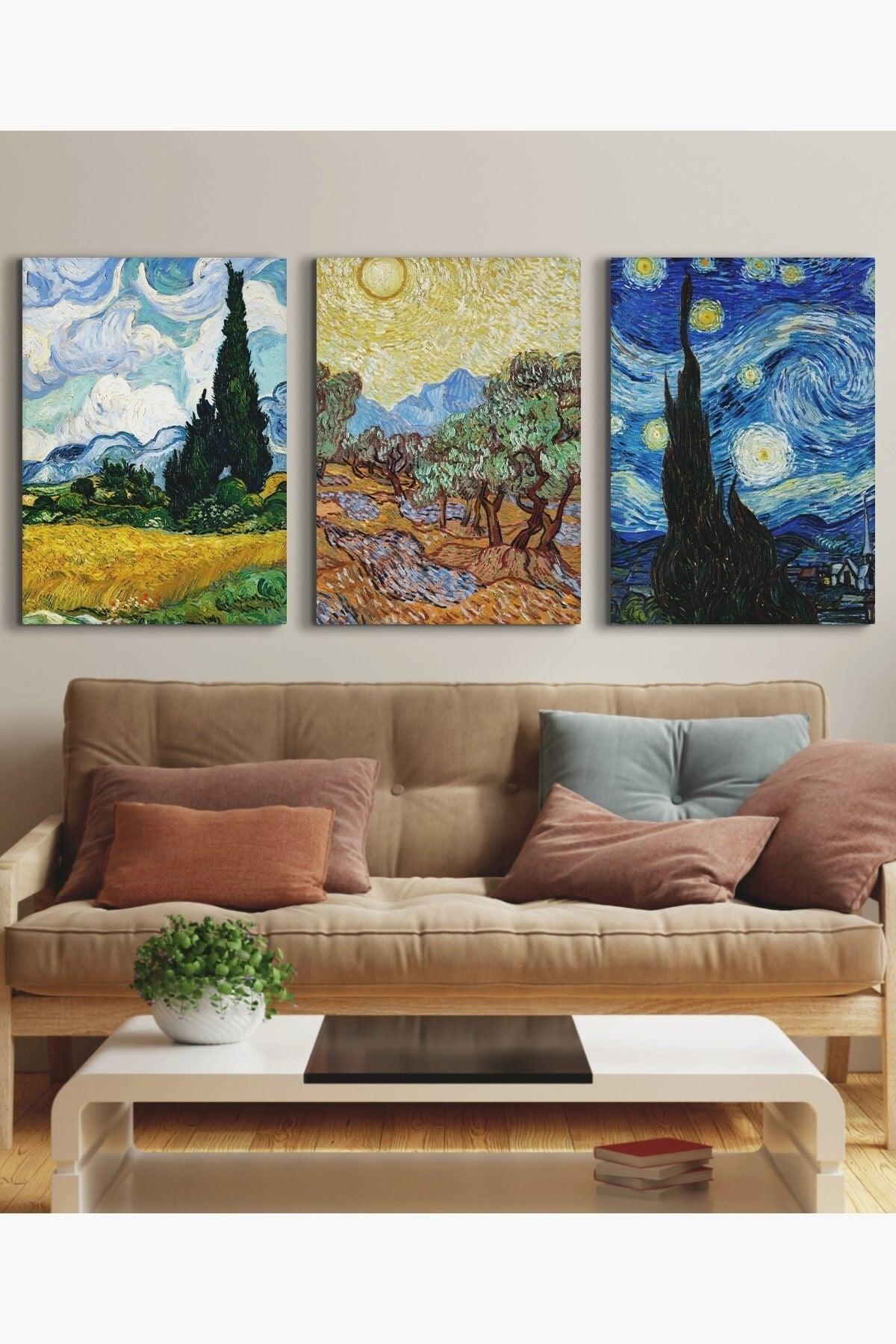 Van Gogh Paintings Set of 3 Canvas Paintings 0856 - Swordslife