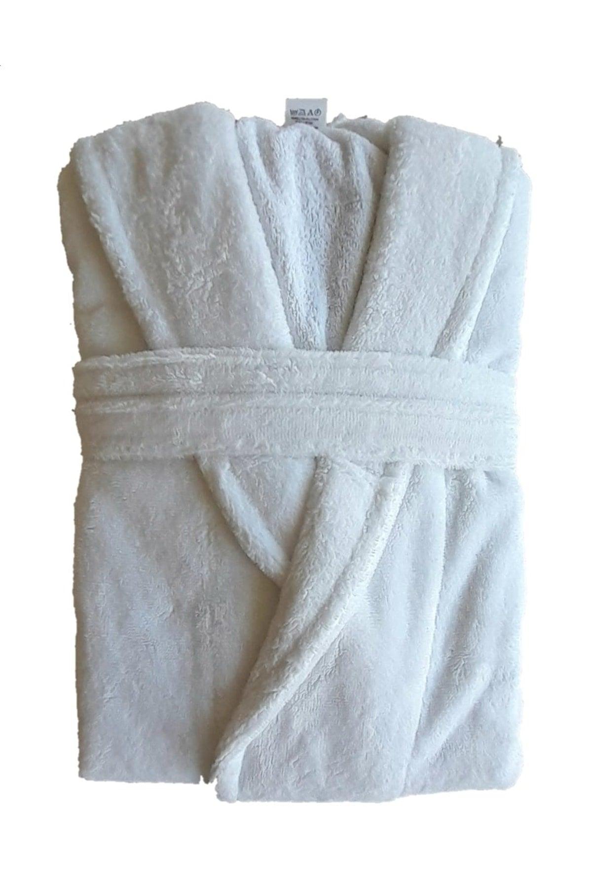 Soft Textured White Salyaka Unisex Bathrobe - Swordslife