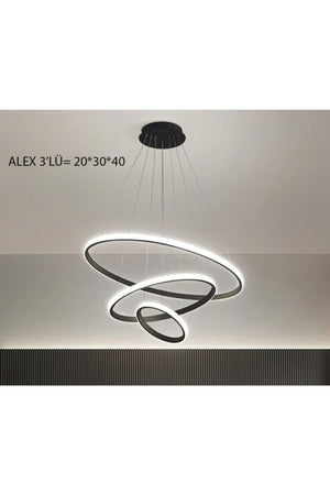 Alex Black Case White Led Triple Triple Led Chandelier
